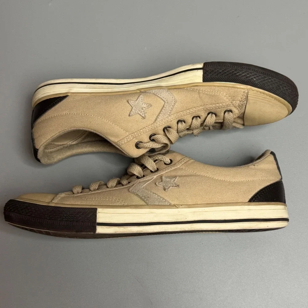Vtg Converse Star Player Low Top Tan Brown Sneakers M 9 W 10.5 EU 42.5 Korea 80s - Picture 8 of 9